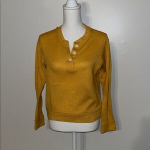 Urban Outfitters Mustard Yellow Henley pullover sweater/top